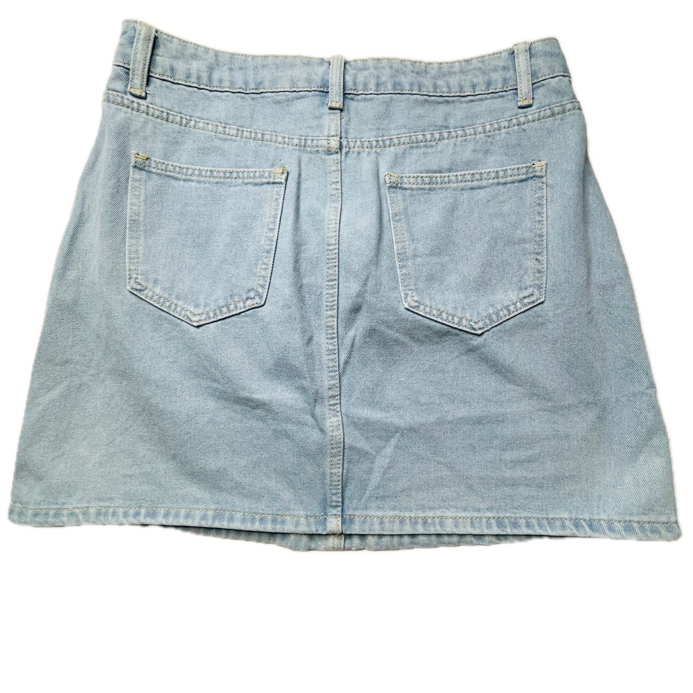 Dazy Womens Size S Light Wash Denim Mini Skirt Blue Casual Y2K Jean Skirt - Picture 3 of 10